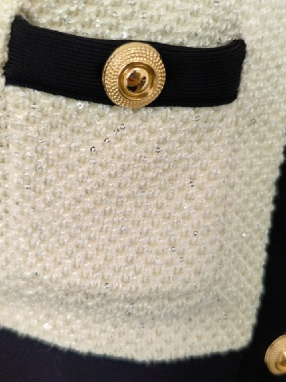 Self-portrait Sequined cotton blend bow cardigan With matching Mini Skirt - Picture 13 of 16